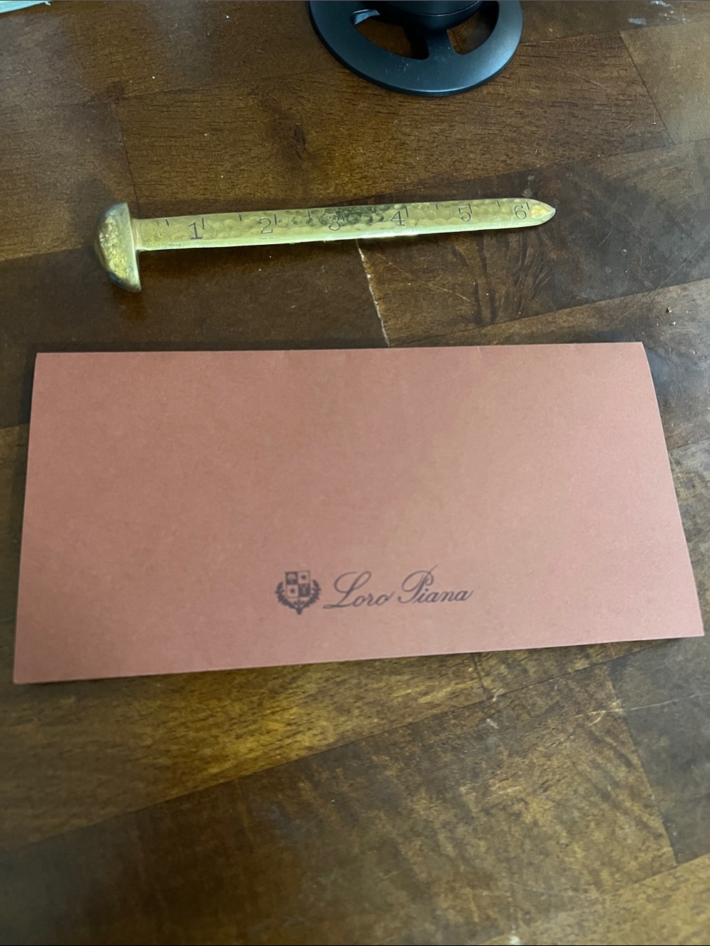 Loro Piana Muted Rose Branded envelope